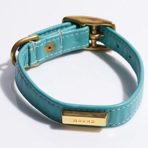 Leather Dog Collar by Hound Collection with Gold Bar Logo